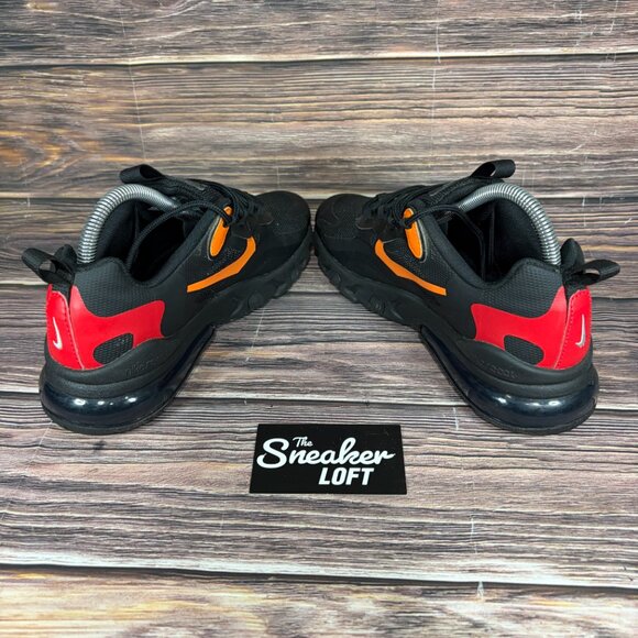 Nike Air Max 270 React Black Magma Orange Women's Athletic Shoes Size 7.5 - Picture 5 of 8